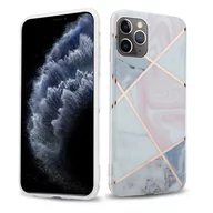 Etui i futerały do telefonów - Pokrowiec Etui Do Apple iPhone 11 PRO MAX w Różowo Biało Złoty Marmur No. 9 Obudowa Case Cover Silikon Plecki Cadorabo - miniaturka - grafika 1