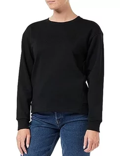 Bluzy damskie - Armani Exchange Damska bluza z logo French Terry Embossed, czarny, XL - grafika 1