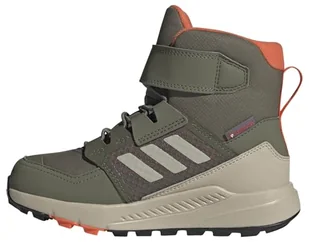 adidas Unisex dziecięce buty Terrex Trailmaker Cold.rdy Hiking Shoes-High (Non-Football), Olive Strata Wonder Beige Orange, 31.5 EU - Buty dla chłopców - miniaturka - grafika 1