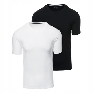 Zestaw 2 męskich t-shirtów biały/czarny koszulki basic Ombre Z101 V2 r. XXL - Koszulki męskie - miniaturka - grafika 1