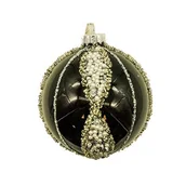 Bombki - Bombka szklana zdobiona czarna 8 cm - miniaturka - grafika 1