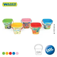 Zabawki do piasku - Wader Wiaderko kwadratowe 2l wzory - miniaturka - grafika 1