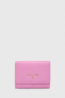 Portfele - Patrizia Pepe portfel skórzany damski kolor różowy - grafika 1