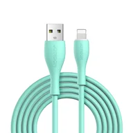 Kable USB - Kabel przewód do iPhone USB-A - Lightning 3A wskaźnik ładowania 2m zielony - miniaturka - grafika 1