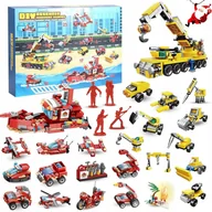 Ozdoby bożonarodzeniowe - Kalendarz Adwentowy Klocki Konstrukcyjne Pojazdy Budowlane Koparka Traktor - miniaturka - grafika 1