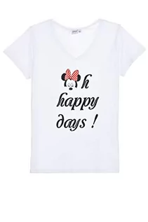 Koszulki i topy damskie - Disney Koszulka damska MinnieMouse T-Shirt, Biały, Normalny, biały, M - grafika 1