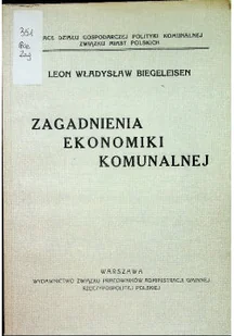 Zagadnienia ekonomiki komunalnej Reprint - Ekonomia - miniaturka - grafika 1