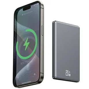 USAMS Powerbank indukcyjny 5000mAh 20W Fast Charge ciemnoszary/dark grey 10KCD22001 (US-CD220) - Powerbanki - miniaturka - grafika 19