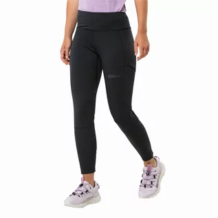 Spodnie sportowe damskie - Damskie legginsy Jack Wolfskin KAMMWEG TIGHTS W black - L - grafika 1