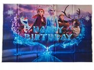 Dekoracje sali - BANER URODZINOWY TŁO FOTOGRAFICZNE FROZEN 150X100CM - miniaturka - grafika 1