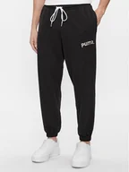 Spodnie sportowe męskie - Puma Spodnie dresowe Team 538261 Czarny Relaxed Fit - miniaturka - grafika 1