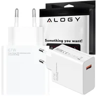Ładowarki do telefonów - Ładowarka sieciowa szybka 67W USB mocna do Xiaomi kostka QC Alogy szybkie ładowanie Biała - miniaturka - grafika 1