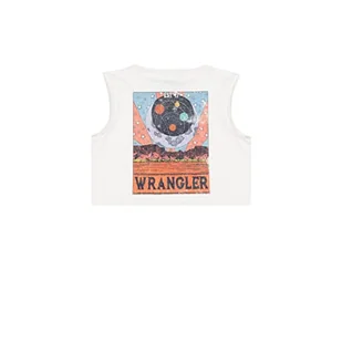 Wrangler Damska koszulka bez rękawów, biała (Worn White), średnia, Worn White, M - Koszulki i topy damskie - miniaturka - grafika 1