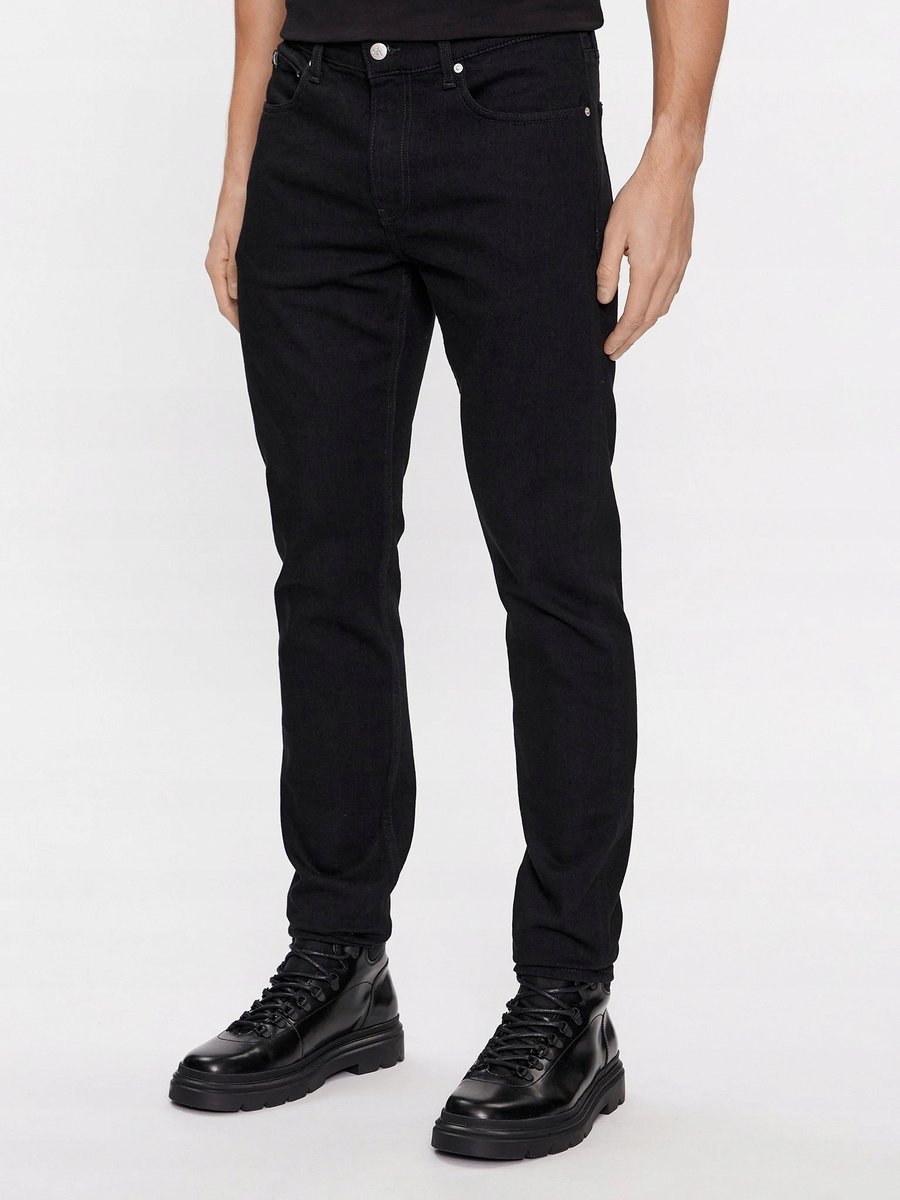 CALVIN KLEIN JEANS CZARNE JEANSY PROSTE BAWEŁNIANE 31/30 17CA