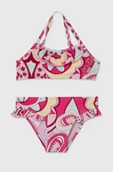 Stroje kąpielowe dla dziewczynek - Guess dwuczęściowy strój kąpielowy dziecięcy kolor różowy - miniaturka - grafika 1