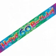 Gadżety dla niej i dla niego - Amscan Baner taśma "Urodziny 60", tęczowy, 3.65 m 992943 - miniaturka - grafika 1