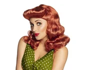 Dodatki do strojów karnawałowych - Boland Peruka party "Dama Retro" ruda BOLAND 85050 - miniaturka - grafika 1