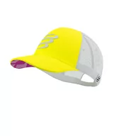 Czapki i chusty sportowe męskie - COMPRESSPORT Czapka lifestyle TRUCKER CAP safe yellow/white - miniaturka - grafika 1