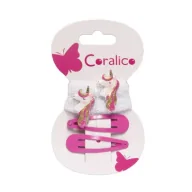 Zabawy w naśladowanie dorosłych - Coralico Zestaw frotek i spinek z Jednorożcem - miniaturka - grafika 1