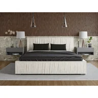 Łóżka - ADIDAR Elias łóżko tapicerowane 200x200cm stelaż metalowy z podnośnikami hydraulicznymi łóżko do przechowywania Beige Magic Velvet 2201 - miniaturka - grafika 1