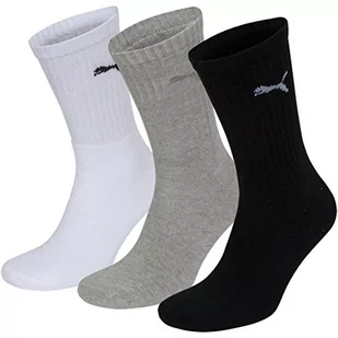 Puma - Unisex Sport skarpety 3-pak, wielokolorowe (325 - White/Grey/Black)_043, 43-46 - Skarpetki damskie - miniaturka - grafika 1