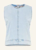 Koszulki i topy damskie - Ichi Top Jeansowy Iharmios blau - miniaturka - grafika 1