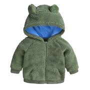 Bluzki dla niemowląt - Slowmoose Noworodki ubrania jesień zima ciepła kurtka z kapturem & Płaszcz Toddler Bear 12M / Green - miniaturka - grafika 1