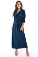 Sukienki - Sukienka FSU1128 TURKUSOWY metaliczna nić - Fokus - miniaturka - grafika 1