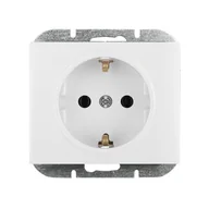 Gniazdka elektryczne - Abex Gniazdo pojedyncze z/u SCHUKO ONYX - biały - miniaturka - grafika 1