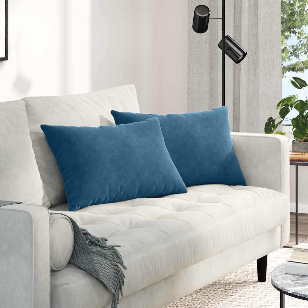 vidaXL vidaXL Poduszki na sofę 2 pcs Niebieski 60 x 40 cm Tkanina sztruksowa