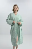 Szlafroki damskie - Szlafrok bawełniany miętowy - miniaturka - grafika 1