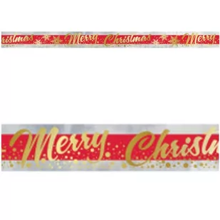 Girlanda, taśma Merry Christmas, 365 cm, czerwona - Balony i akcesoria - miniaturka - grafika 1