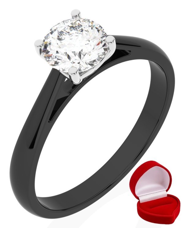 ZŁOTY PIERŚCIONEK ZARĘCZYNOWY 585 14k BRYLANT LAB 0,70 ct CZARNE ZŁOTO R24