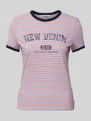 Koszulki i topy damskie - T-shirt z nadrukiem z logo i napisem - miniaturka - grafika 1