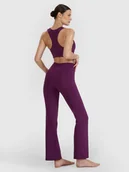 Legginsy - 4F Legginsy do jogi i pilatesu z rozszerzanymi nogawkami damskie - fioletowe S - miniaturka - grafika 1