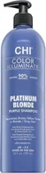 Szampony do włosów - CHI Color Illuminate Platinum Blonde Purple Shampoo szampon rozjaśniający do włosów platynowy blond i siwych 739 ml - miniaturka - grafika 1