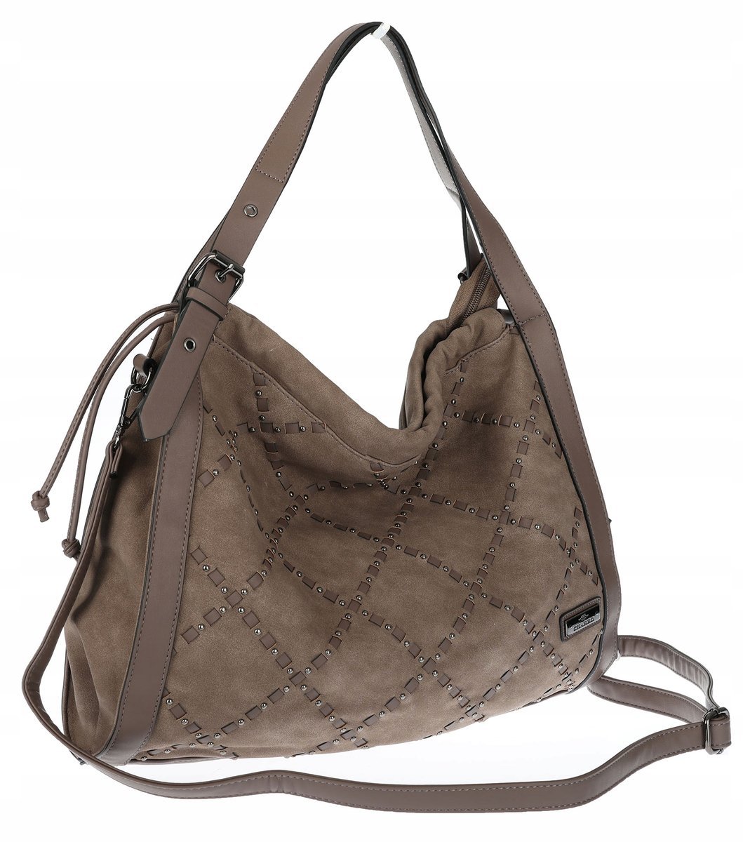 Torebka Damska Listonoszka Shopper Torba na Ramię Worek CH6686 Brązowa