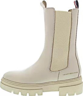 Kozaki damskie - Tommy Hilfiger Monochromatic Chelsea Boot niskie kozaki, klasyczny beż, klasyczny beżowy, 36 EU - grafika 1