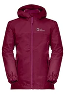 Kurtki i płaszcze dla dziewczynek - Jack Wolfskin Dziewczęca kurtka Iceland 3 w 1, Dark Ruby, 176 - miniaturka - grafika 1