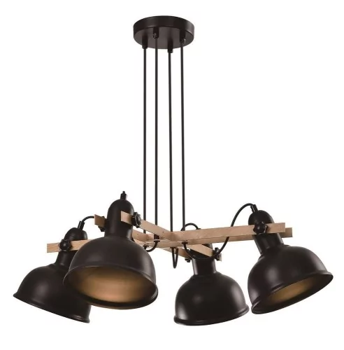 Candellux Lampa wisząca regulowana czarna 4x40W E27 klosz czarny loft Reno 34-78155 34-78155