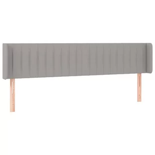 Lumarko Zagłówek do łóżka z LED, jasnoszary, 183x16x78/88 cm, tkanina - Inne meble do sypialni - miniaturka - grafika 4