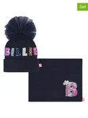 Czapki dla dzieci - Billieblush 2-częściowy zestaw w kolorze granatowym - miniaturka - grafika 1