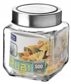Pojemniki kuchenne - POJEMNIK KUCHENNY SZKLANY RUBI 500ML SZARY GALICJA - miniaturka - grafika 1