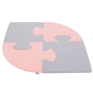Maty edukacyjne - KiddyMoon Piankowe Puzzle do zabawy Owal różowy-jasnoszary 4 Zabawka mata - miniaturka - grafika 1