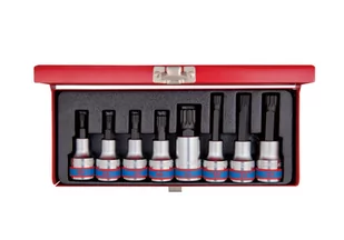 ZESTAW NASADEK Z KOŃCÓWKĄ SPLINE 1/2" 8 cz. KRÓTKIE/DŁUGIE M5-M16 KASETA King Tony - Klucze i nasadki - miniaturka - grafika 1