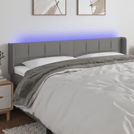 Inne meble do sypialni - vidaXL Zagłówek do łóżka z LED, ciemnoszary, 163x16x78/88 cm, tkanina - miniaturka - grafika 1