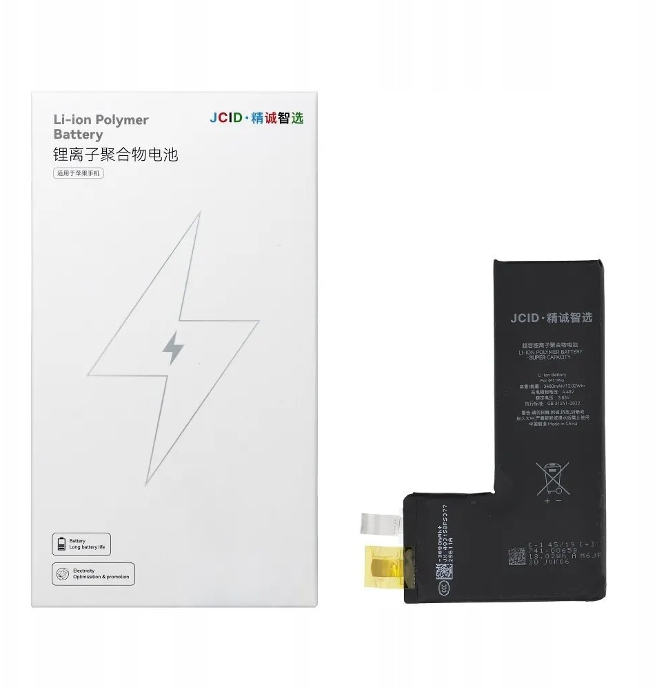 JCID Bateria bez BMS do iPhone 11 Pro zwiększona pojemność