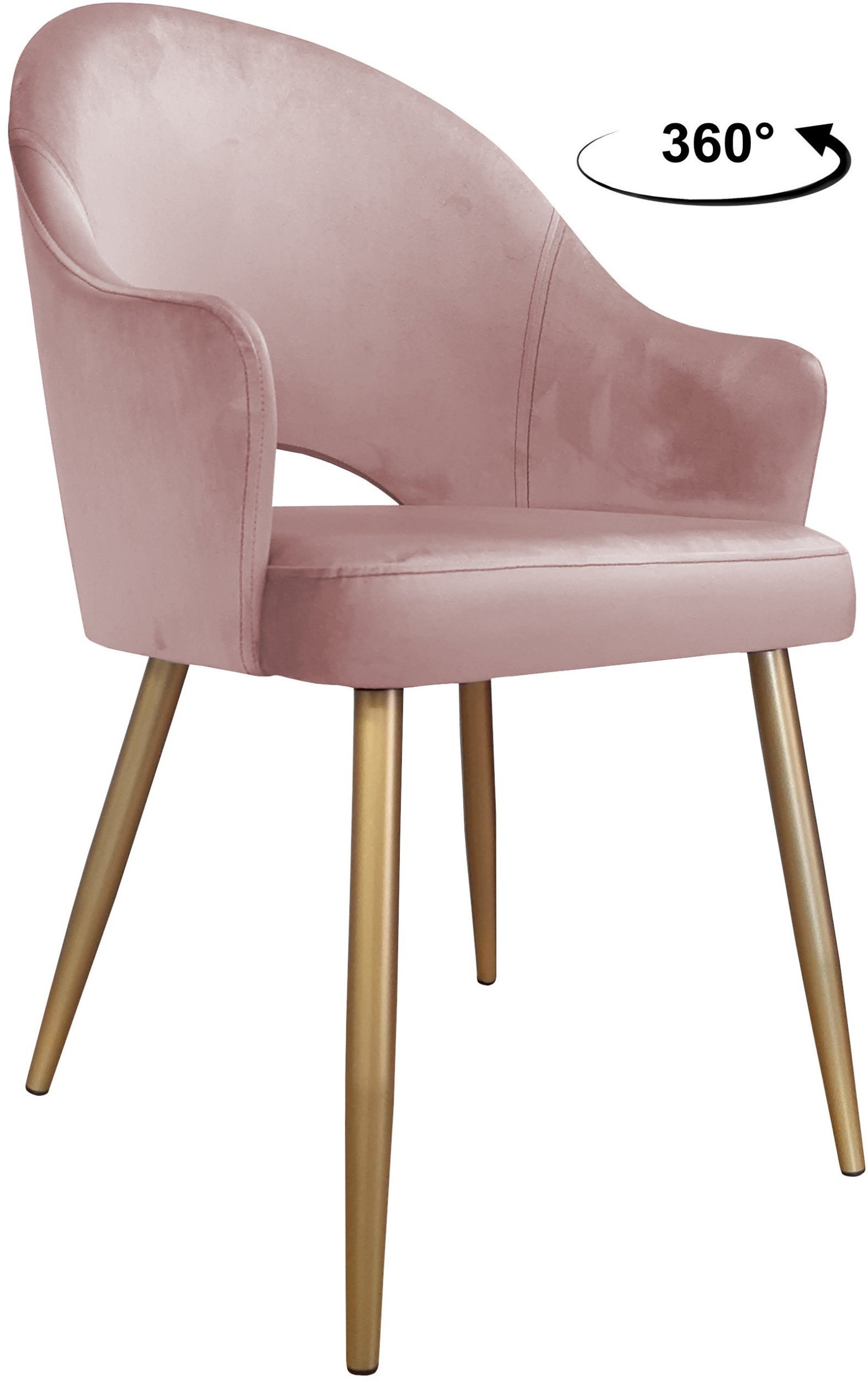 Krzesło obrotowe Velvet podstawa złota MG58