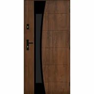 Drzwi zewnętrzne - Drzwi zewnętrzne stalowe wejściowe Lyon Black orzechowe 80 prawe Pantor - miniaturka - grafika 1