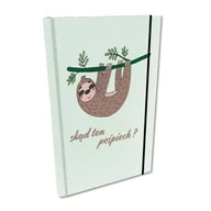 Szkolne artykuły papiernicze - Notes A5 w kratkę z gumką Soft Touch LeniwiecChwilunia - miniaturka - grafika 1